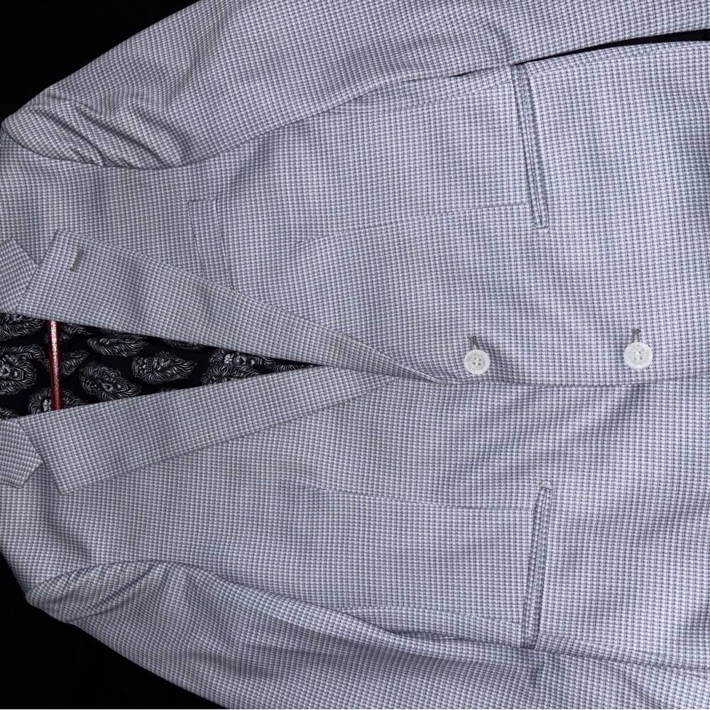Men's Gray Checkered Suit